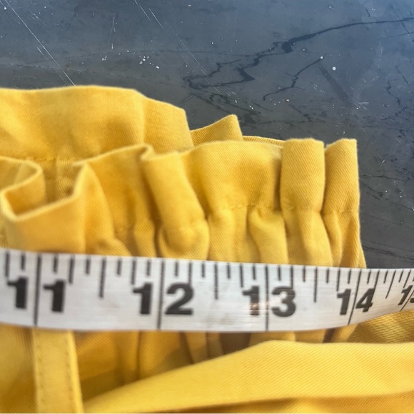 Sadie & Love Anthropologie Mustard Paper Bag Waist 
Skirt Faux Button Front L - Picture 5 of 9